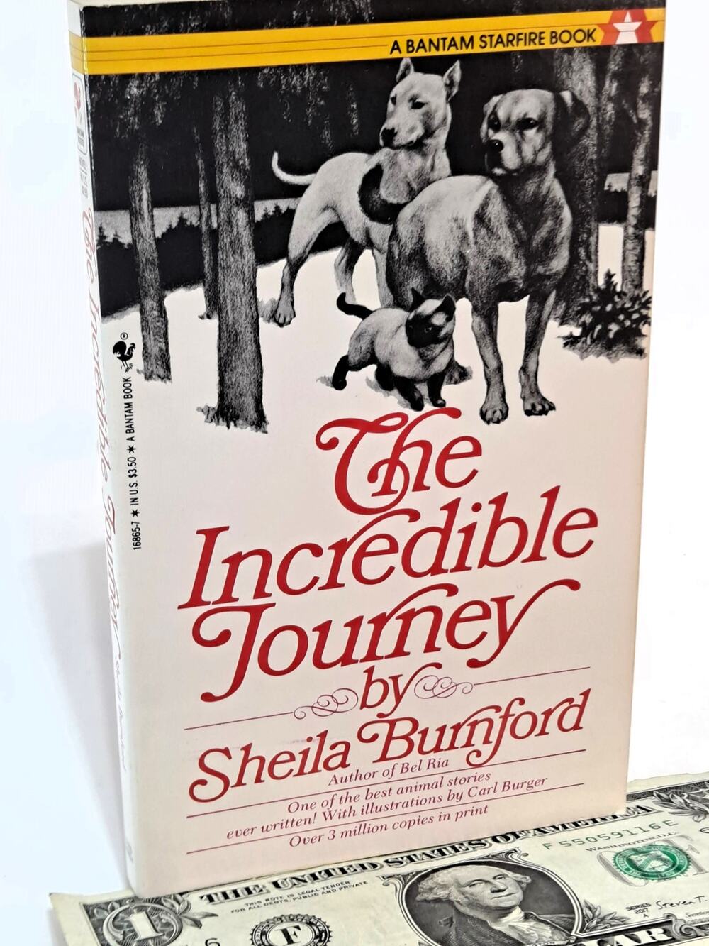 The Incredible Journey by Sheila Burnford (1989 Reprint Mass Market Paperback)